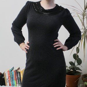 Grey cashmere/silk dress with beaded neckline from Banana Republic | S/M